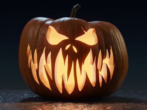 Halloween Pumpkin Jack O Lantern 2 3d Model Obj Mtl Fbx Blend Dae Abc