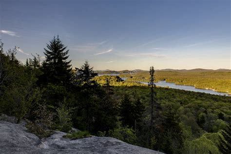 Sunset Bald Mountain Adirondack Mountains New York Stock Image