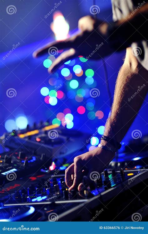 Dj Mixes The Track Stock Photo Image Of Club Cool Mixing 63366576