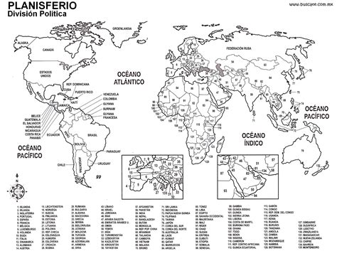 Mapa Planisferio Político Con Nombres Para Descargar E Imprimir