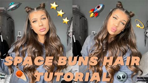 Space Buns Half Up Half Down Hair Tutorial Katherine Isabelle Youtube