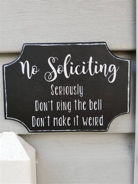 Free Shipping Funny No Soliciting Sign Easy No Mark Mounting