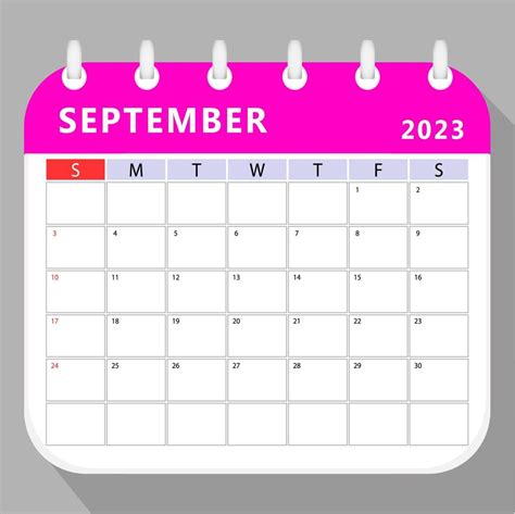 September 2023 Calendar Planner Template Vector Design 15119092