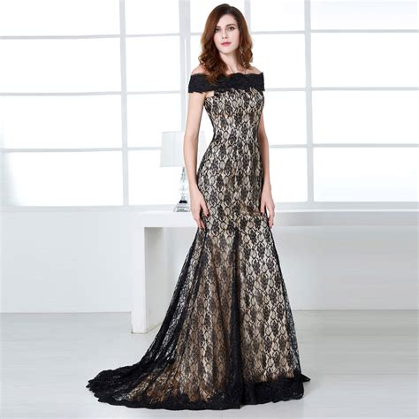Our collection of cheap mother of the bride dresses are beautifully designed and also made of topnotch quality materials which means that they are very. Boat Neck Lace Floor Length Mother Of The Bride Black ...