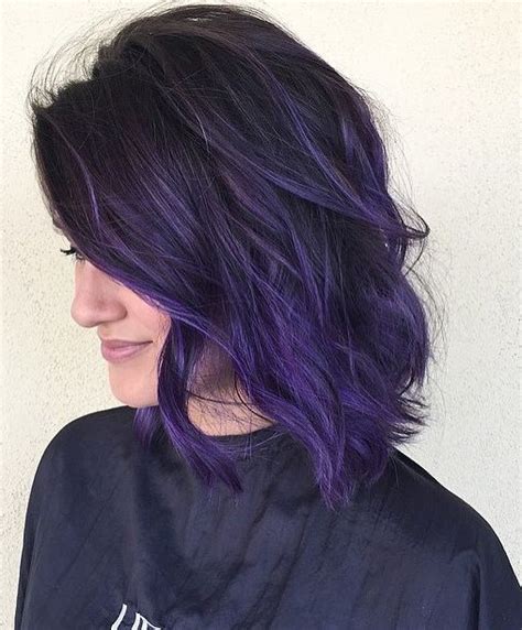 18 warm purple balayage this subtle balayage color is in the perfect dark purple to play off of warm complexions or olive skin with lots of yellow undertones. 35 Bold and Provocative Dark Purple Hair Color Ideas