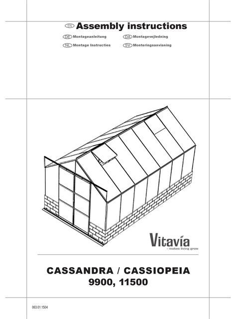 Vitavia Cassiopeia 9900 Assembly Instructions Manual Pdf Download