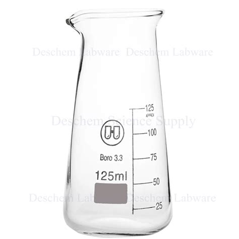 125ml Three Corner Conical Glass Beaker Chemistry Lab Chemistry
