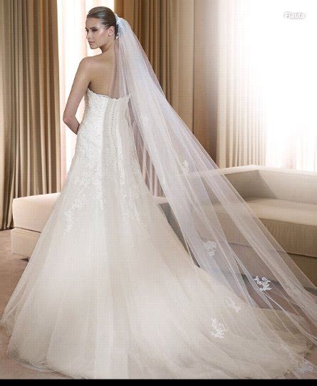 Long sleeve satin wedding dresses. Long Cut Ivory White 1T Long Wide Simple Bridal Veils ...