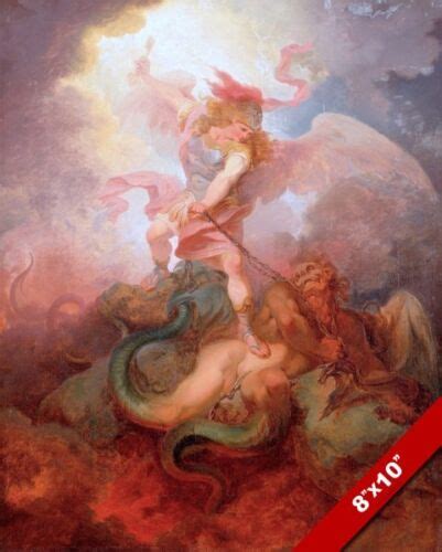 The Great War In Heaven Angel Michael Cast Out Satan Painting Art