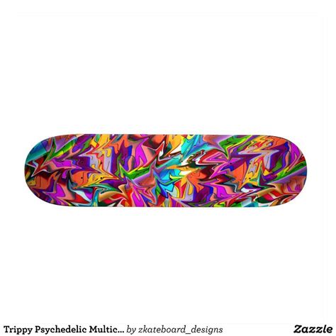 Trippy Psychedelic Multicolor Swirls Skate Deck Zazzle Skate Decks