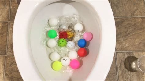 Will It Flush Rainbow Ping Pong Balls And Golf Balls Surprise Eggs