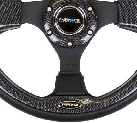 Nrg Pilota 320mm Sport Leather Steering Wheel With Carbon Fiber Look