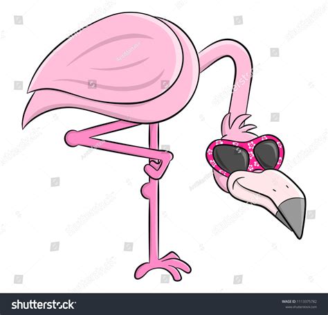 Vector Illustration Cartoon Flamingo Sunglasses Stock Vector Royalty