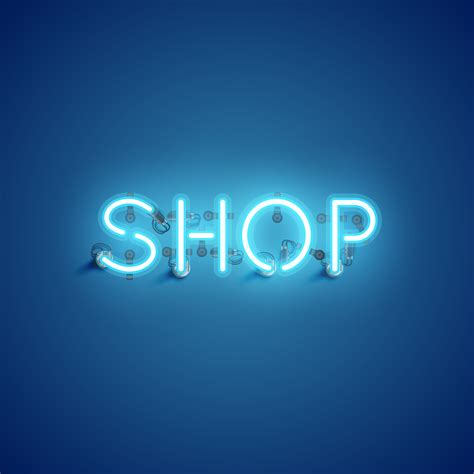 Shop Neon Font Sign Vector Illustration 313084 Vector Art At Vecteezy