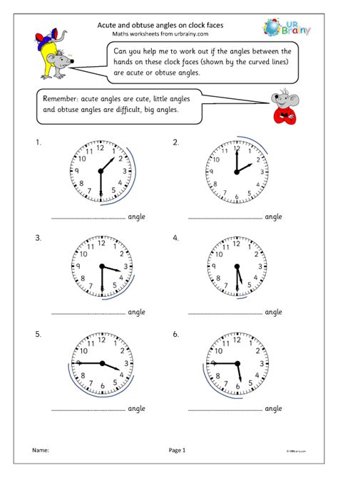Clock Face Angles Worksheet Worksheets For Kindergarten