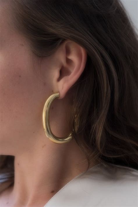 Laura Lombardi Curve Earrings Brass Garmentory