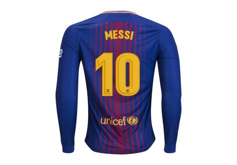 Nike Messi Barcelona Long Sleeve Home Jersey 1718 Barcelona