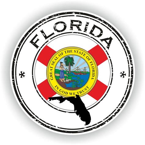 Florida Seal Sticker Round Flag For Laptop Book Fridge Guitar Etsy