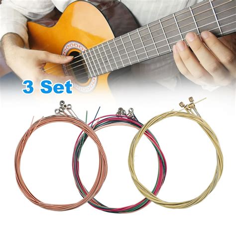 Eeekit 3 Sets Of 6 Guitar Strings Replacement Steel String For Acoustic