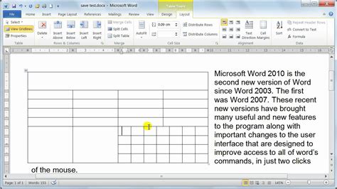 Microsoft Word 2010 Formatting Tables Table Properties Tutorial 20