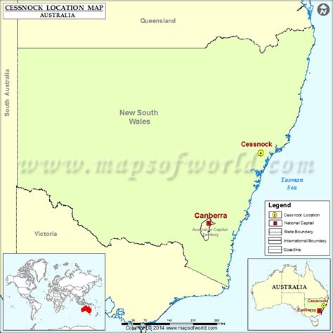 Where Is Cessnock Location Of Cessnock In Australia Map