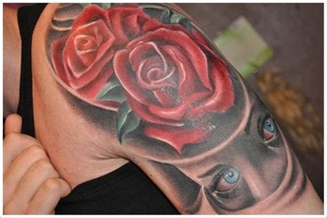 Eye And Rose Tattoo On Shoulder Tattoo Designs Tattoo Pictures