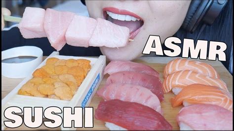 Asmr Sushi Nigiri Fresh Uni Sashimi Eating Sounds Sas Asmr