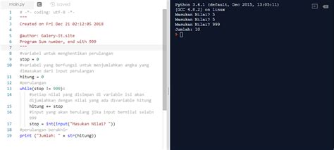 Belajar Python Pemula Program Looping While Penjumlahan Dari Banyaknya N Bilangan Yang