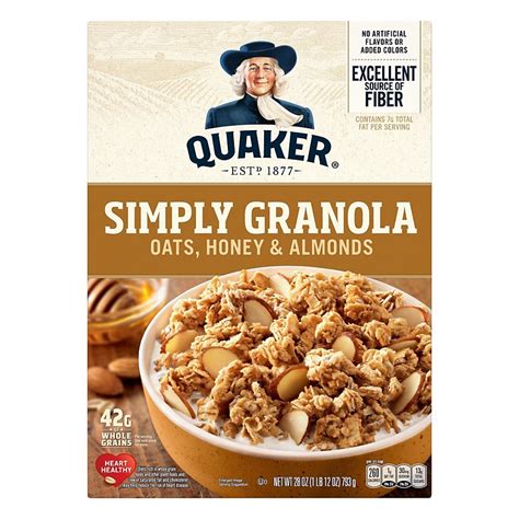 Quaker Simply Granola Oats Honey And Almonds Cereal Shop Cereal