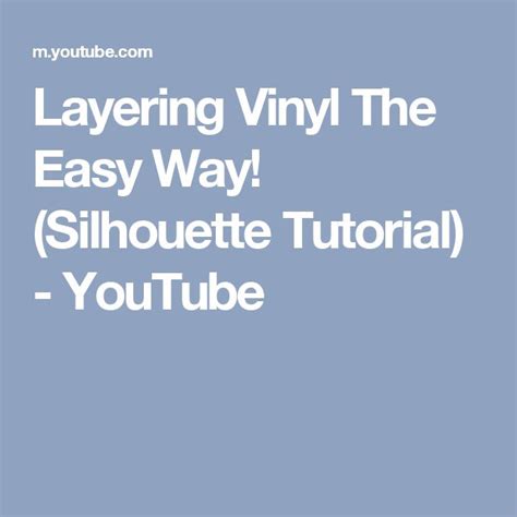 Layering Vinyl The Easy Way Silhouette Tutorial Silhouette
