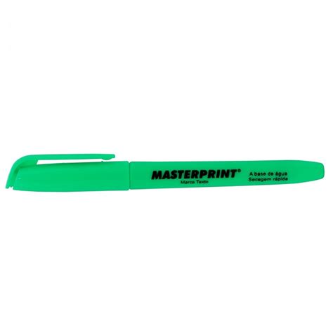 Caneta Marca Texto Verde Fluor Masterprint Mp Papelaria Criativa