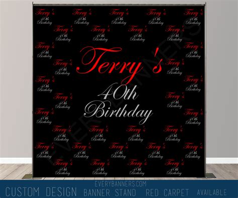 40th Birthday Backdrop Step And Repeat Custom Backdrop