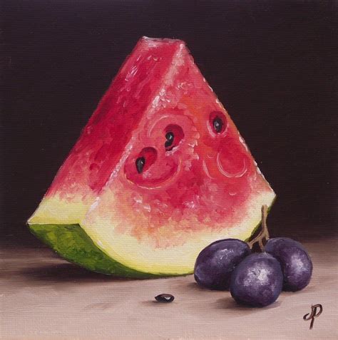 Daily Paintworks Original Fine Art Jane Palmer Watermelon