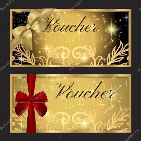 Voucher T Certificate Coupon Template Gold Black