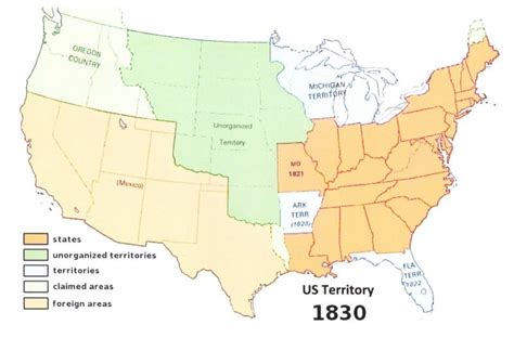 1830 Us Territory Map Postcard Usa United States History I49 United