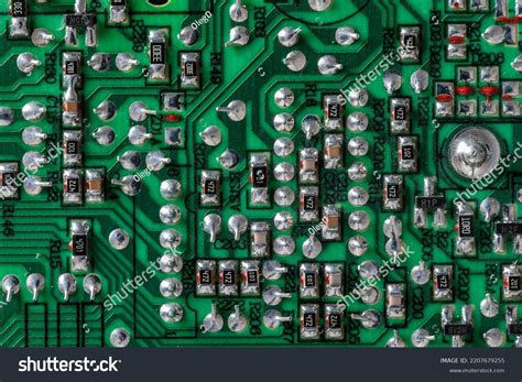 Old Printed Circuit Board Background Vintage Stock Photo 2207679255