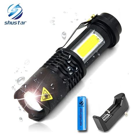 Portable Led Flashlight Q5 Cob Mini Black 2000lm Waterproof Zoom Led