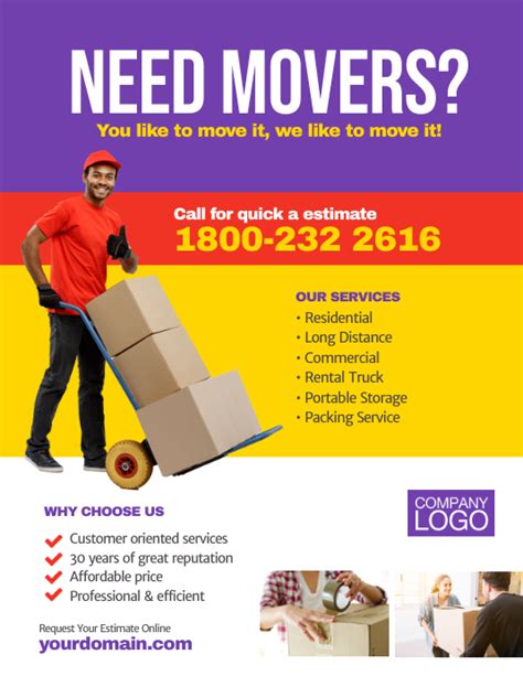 Copy Of Moving Service Company Flyer Template Postermywall
