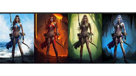 Four Elemental Archers Evolution 2 Hd Wallpaper