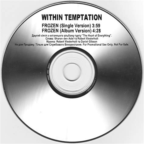 Within Temptation Frozen 2007 Cdr Discogs