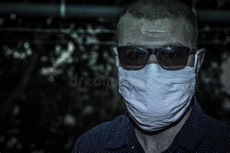 Portrait Of A Man In Creepy Mask Stock Photo Image Of Creepy Human