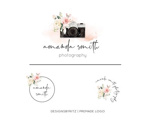 Paper And Party Supplies Stationery Watercolor Logo Premade Logo Feminine