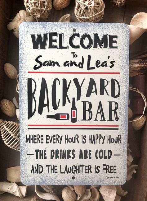 Personalized Welcome To Our Backyard Bar Metal Sign Home Etsy