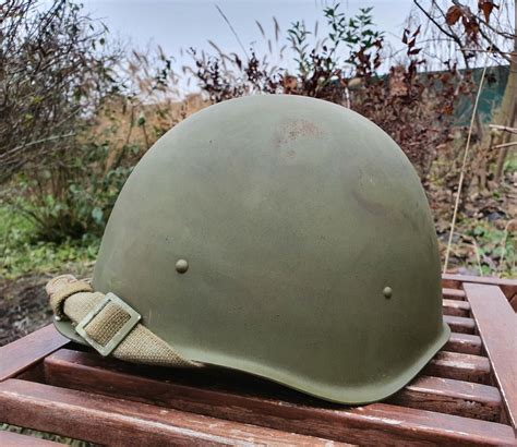 Original Steel Helmet Ssh 40 Wwii Russian Military Soviet Army Size 2