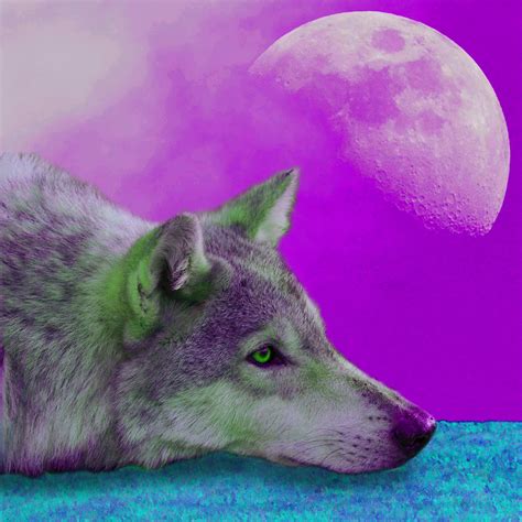 Timber Wolf In Pink And Blue Photograph By Tina B Hamilton