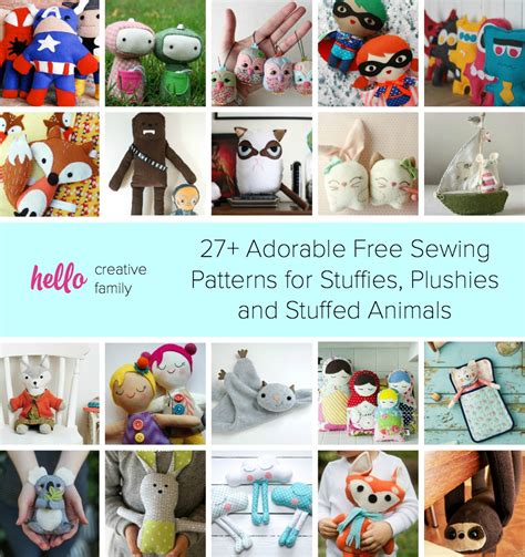 27 Adorable Sewing Patterns For Stuffies Plushies Stuffed Animals