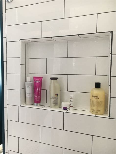 Shower Niche Recessed Shower Shelf White Subway Tile Recessed Shower