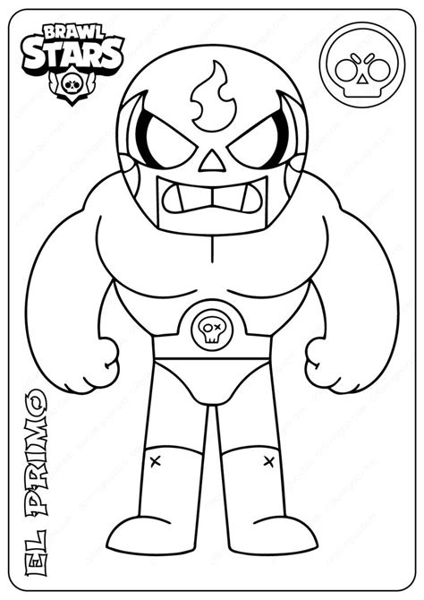 Profile 'el primo' #ppurvlquv el primo best brawlers, brawlers trophies graph, victories, trophies graph, performance and club history. Brawl Stars (El Primo) PDF Coloring Pages in 2020 | Star ...