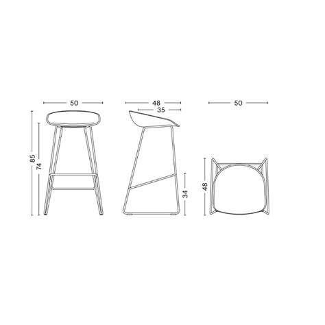 Hay About A Stool Aas Bar Stool High Stainless Steel Base Ambientedirect