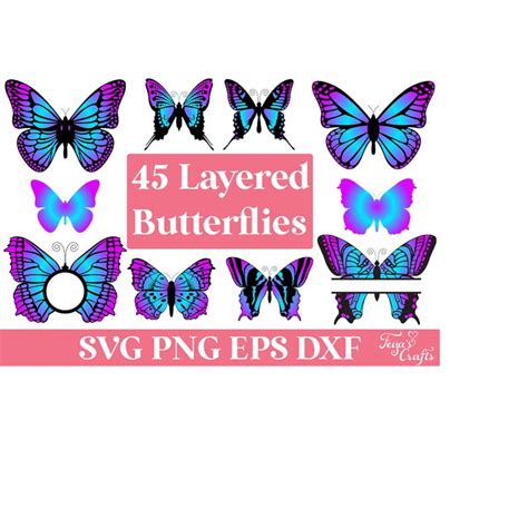 Layered Butterfly Svg Bundle Layered Butterflies Svg Butte Inspire